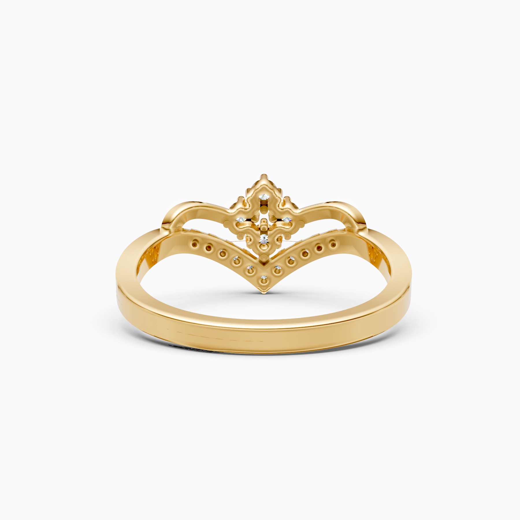 Sparkling V-Band Lab Diamond Ring